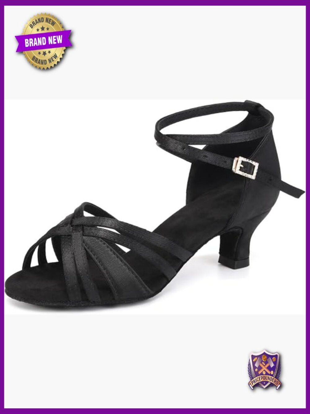 Women Latin Dance Shoes Open Toe Performance Salsa Bachata Ballroom, 2in Heel